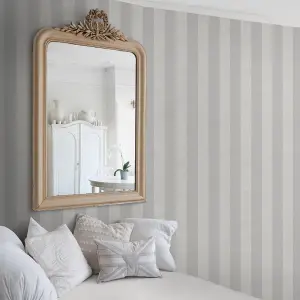 Muriva Grey Stripe Shimmer effect Embossed Wallpaper