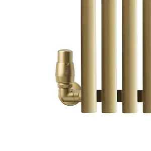 Terma Vision Brass Right sided Corner Radiator valve & lockshield (Dia)15mm x ½"