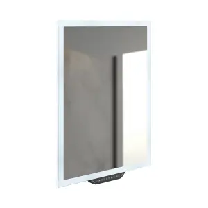 Sensio Luka White Rectangular Illuminated Smart Bathroom mirror with Alexa (L)70cm (W)50cm