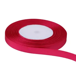 6mm Hot Pink Double Sided Satin Polyester Ribbon Roll, 25 metres