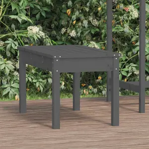 Berkfield Garden Bench Grey 80x44x45 cm Solid Wood Pine