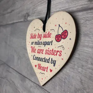 Red Ocean SISTER Friendship Gifts Handmade Wooden Hanging Heart Plaque Birthday Christmas Gift Keepsake