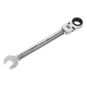 Sealey Flexi-Head Ratchet Combi Spanner Chrome Vanadium Steel 13mm FHRCW13