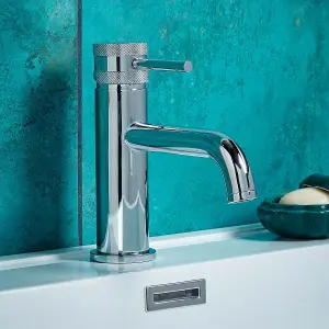 Bathroom Basin Mono Mixer Tap Pillar Mounted Solid Brass - Chrome