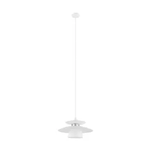 Pendant Ceiling Light Colour White Satin Nickel Long Flex Bulb E27 1x40W