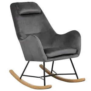 Rocking Chair ARRIE Velvet Dark Grey