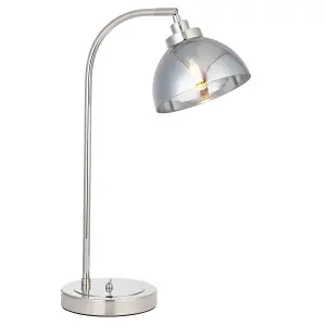 Luminosa Caspa Task Table Lamp, Bright Nickel Plate, Mirrored Glass