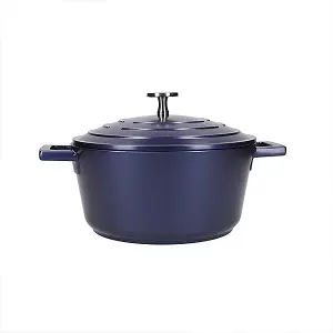 MasterClass Cast Aluminium 20cm Casserole Dish,  Metallic Blue