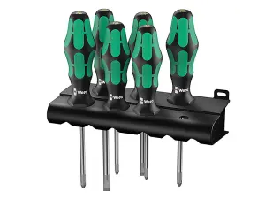 Wera 05105622001 Kraftform Plus Lasertip 335/350/355/6 Screwdriver Set, 6 Piece WER105622