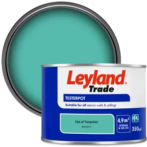 Leyland Trade Vinyl Matt Walls & Ceilings Emulsion Paint Tint of Turquoise (PPG1232-5) 350ml Tester