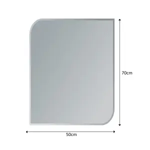 Showerdrape Islington Rectangular Wall Mounted Frameless Bevelled Edge Bathroom Mirror 70 x 50cm