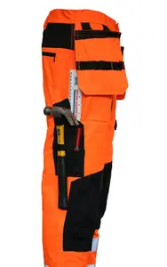 Slim Fit Stretch Hi-Vis Trouser With Removable Holster Pockets And Bottom Loading Knee Pad Pockets