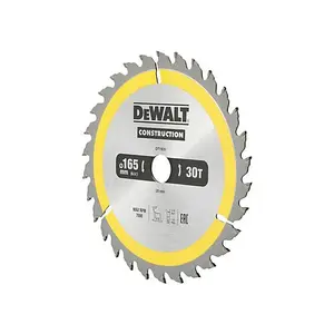 DeWALT DT1935 Construction Circular Saw Blade 165 x 20mm x 30T Nail Tough DT1167