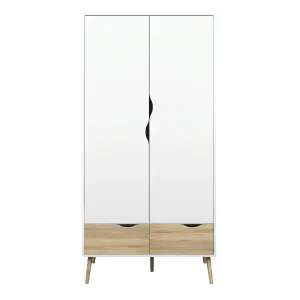 OSLO 2 DOORS WARDROBE WHITE OAK