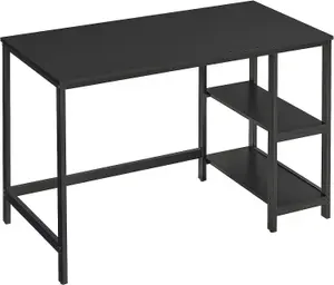 VASAGLE Computer Table Desk with 2 Shelves Left or Right Work Table for the Office Living Room Steel Frame Industrial Black