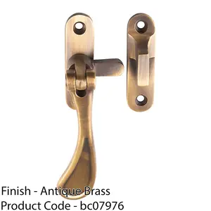 Spoon End Reversible Casement Window Fastener Handle 103mm Length Antique Brass