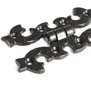 Hammer & Tongs Ornate Cabinet Hinge - H95mm - Black - Pack of 2