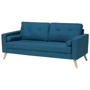 2 Seater Fabric Sofa Blue KALMAR