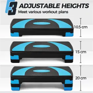 Yaheetech Blue Compact Size Aerobic Stepper with Risers