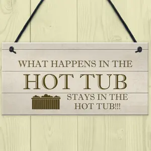 Shabby Chic Hot Tub Sign Funny Hot Tub Accessories Summerhouse Garden Plaque