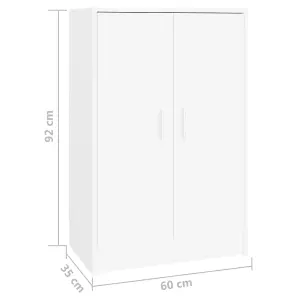 Berkfield Shoe Cabinet White 60x35x92 cm Engineered Wood