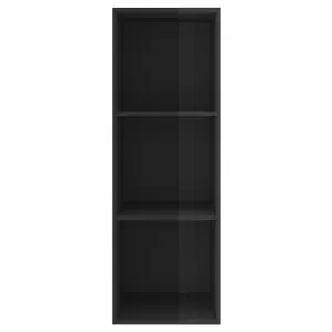 Berkfield Wall-mounted TV Cabinet High Gloss Black 37x37x107 cm Engineered Wood