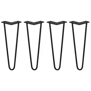 4 x Hairpin Leg - 14 - Black - 2 Prong - 10m