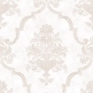 Galerie Azulejo Pink Porto Large Distressed Baroque Damask Wallpaper Roll