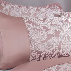 Duchess Jacquard Luxury Bedding Duvet Set Blush