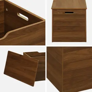 sweeek. Storage box in walnut wooden decor Nepal Walnut 80x40x40 cm