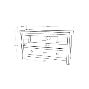 Argenta Light Grey 1 Drawer TV Cabinet Chrome Cup Handle