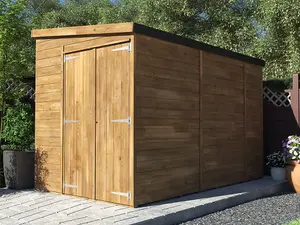 Dunster House Wooden Shed Garden Storage 1.8m x 3m Pressure Treated No Window Overlord Pent