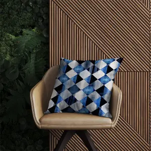 Square Checkered Pattern Outdoor Cushion 60cm x 60cm