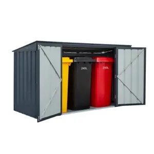 7 x 3 Triple Bin Store Anthracite Grey (2.33m x 0.95m)