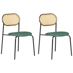 Set of 2 Dining Chairs ADAVER Metal Green