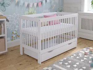 Luca cot bed 120x60cm with drawer & Aloe Vera mattress