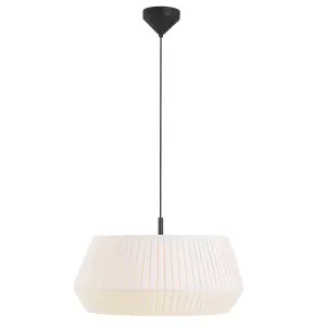 Nordlux Dicte 53 Indoor Living Dining Textile Pendant Ceiling Light in White (Diam) 53cm