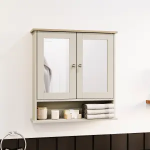 Bath Vida Priano Grey 2 Door Mirrored Bathroom Wall Cabinet With Shelf