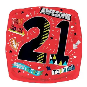 Simon Elvin 21st Birthday Foil Balloon Multicoloured (One Size)