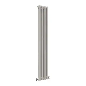 Vertical White Double Column Radiator (H) 1800mm x (W) 290mm, 3770 BTU.