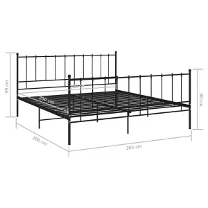 Berkfield Bed Frame Black Metal 200x200 cm