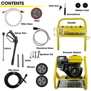 RocwooD Petrol Pressure Washer 3950PSI Electric Start