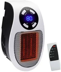 500W Mini Plug-In Wall Heater With Digital Timer