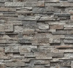 Brick Effect Wallpaper Vinyl 3D Slate Stone Split Face Tile Paste The Wall P+S