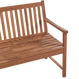 Garden Bench with Cushion VIVARA Certified Acacia Wood Dark Red