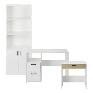 Penwith Matt white 2 drawer Desk (H)731mm (W)996mm