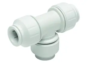 JG Speedfit White Push-fit Equal Pipe tee (Dia)10mm x 10mm x 10mm