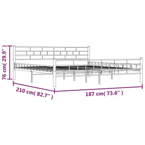 vidaXL 285300  Bed Frame White Metal 180x200 cm Super King