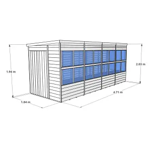 BillyOh Planthouse Tongue and Groove Pent Potting Wooden Shed - 16x6