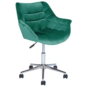 Desk Chair Velvet Emerald Green LABELLE